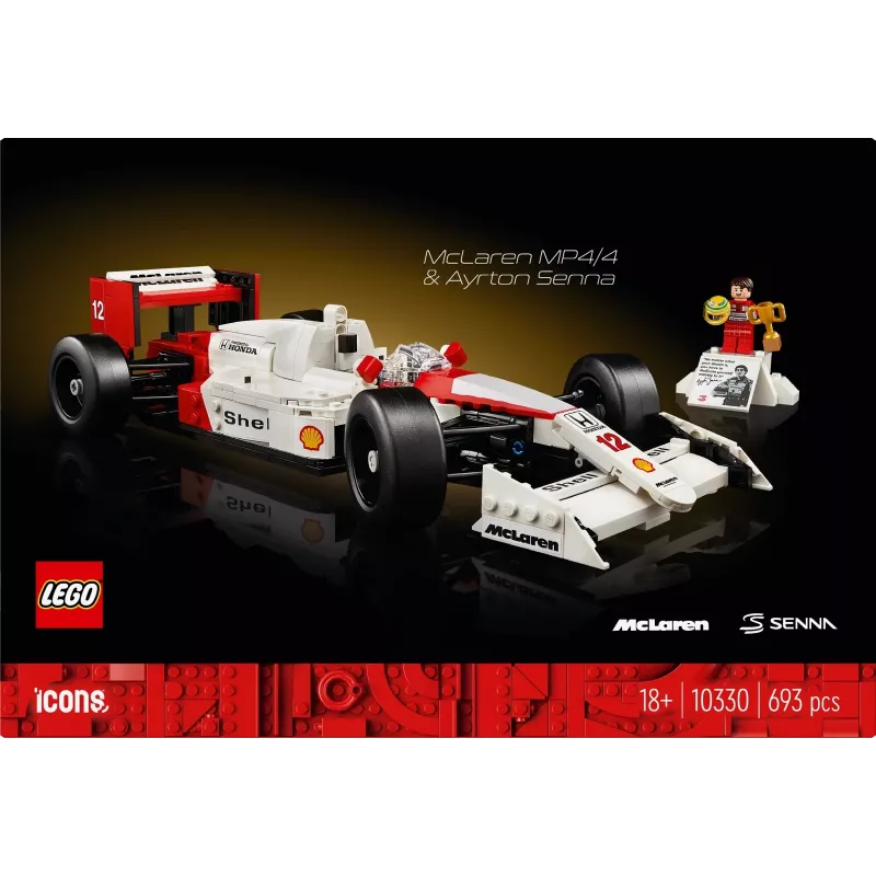 LEGO set McLaren MP4/4 Ayrton Senna 10330 — LEGO ICONS scale model display