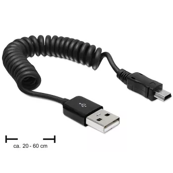 USB Cable DeLOCK USB 2.0 0.6m USB A Mini-USB A Black