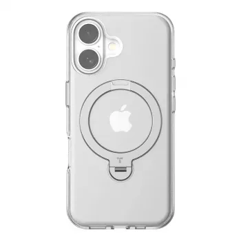Phone case Torras Ostand Spin for iPhone 16 Plus, transparent protective shell