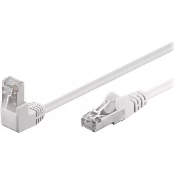 Wentronic Goobay CAT 5e Patch Cable 1x 90° angled, F/UTP, White, 10 m - CCA Copper Mix, 1x RJ45-Plug 90° (8P8C) (94183)