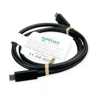 ROLINE USB3.2Gen2 Cable PD 20V5A Type C-C ST/ST 0.5m - Cable - Digital/Data - 0,5 m (11.99.9057)