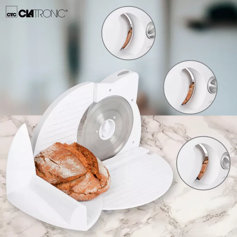 Electric slicer CLATRONIC AS 2958 — 230 V, white, 230×310×280 mm