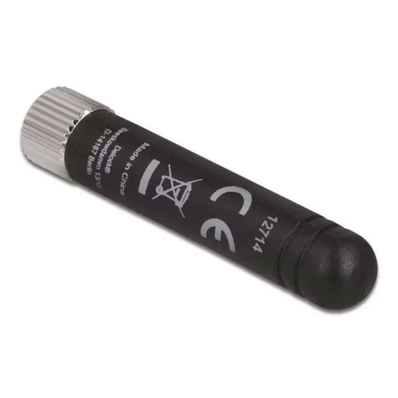 Delock WLAN 802.11 b/g/n antenna RP-SMA Plug 1,7 - 3,7 dBi black