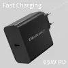 Charger QOLTEC Super Quick PD 65W USB‑C Power Delivery 5–20V, 1x USB‑C, USB PD 3.0, Type C plug, 65 W