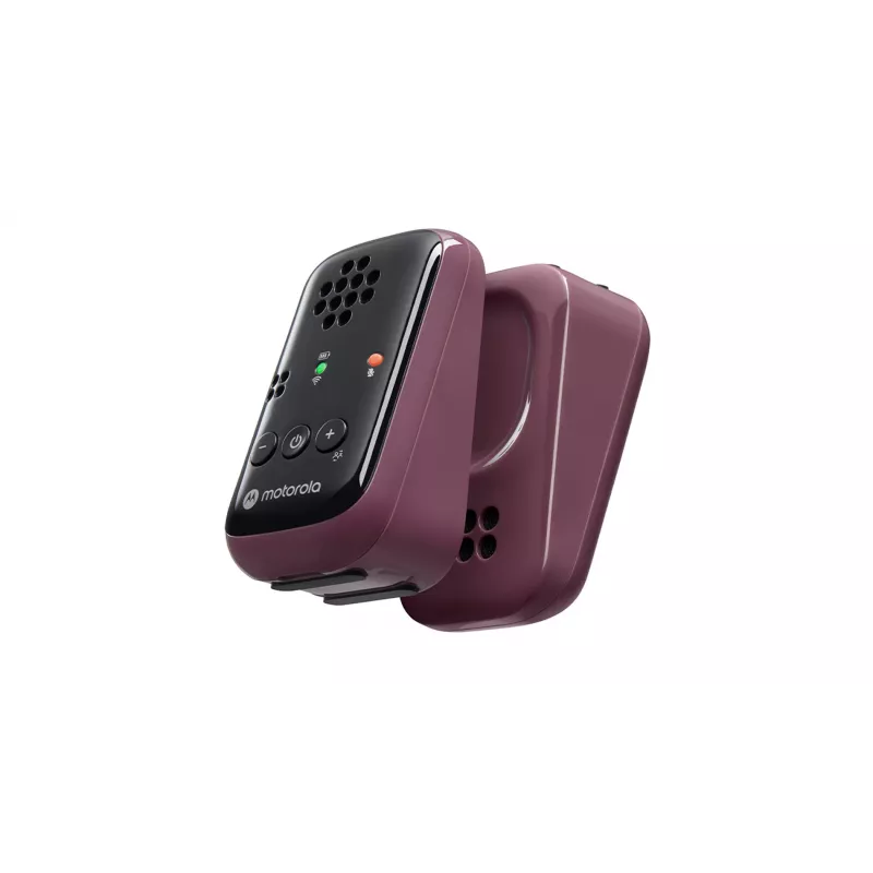 Motorola | Travel Audio Baby Monitor | PIP12 | Crystal-clear HD sound; 10 hours of battery life; The portable, magnetic design powers off the units automatically | Burgundy