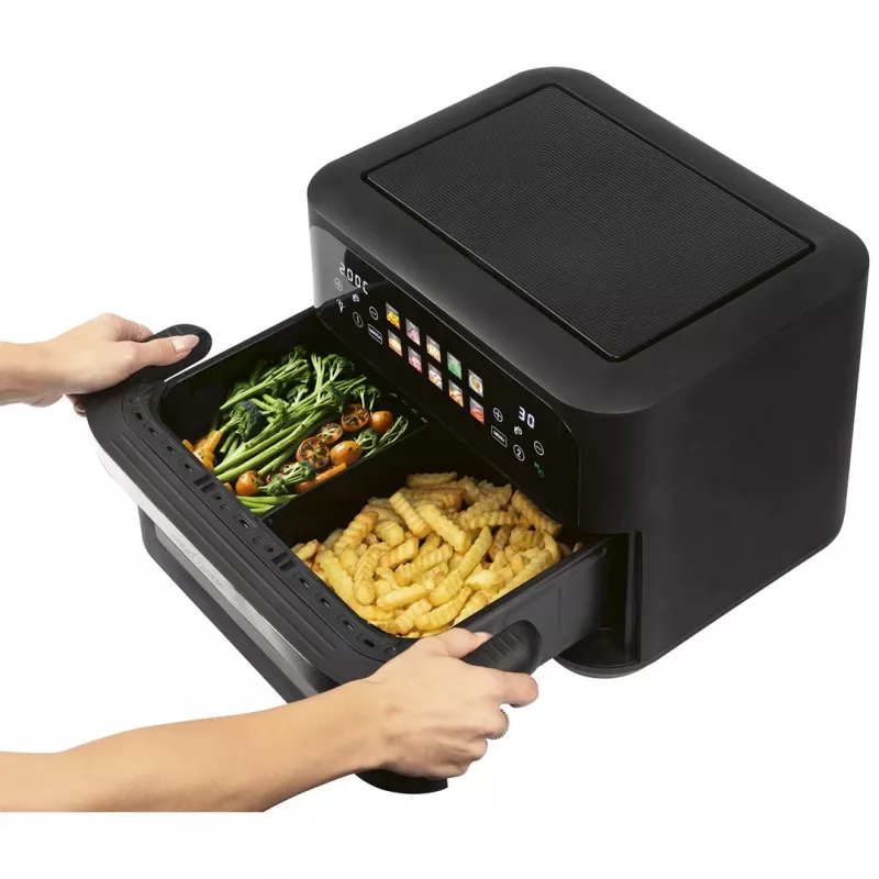ProfiCook PC-FR 1313 H double hot air fryer, 10 L, 2400 W, black/stainless steel