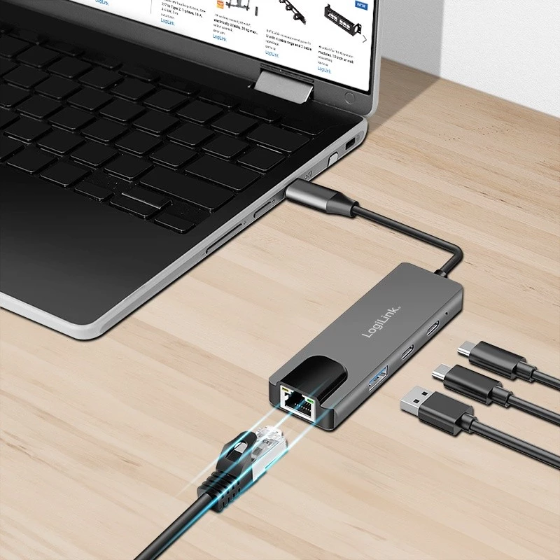 USB3.2 Gen1 hub, 3-port with 2.5G ethernet