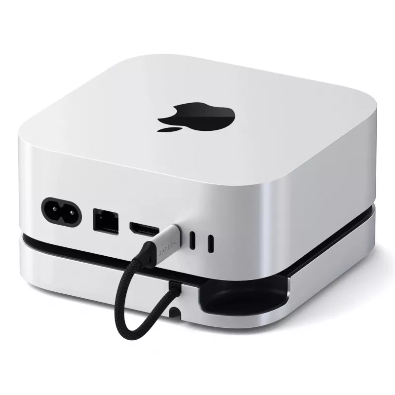 Satechi laptop dock/port replicator ST-GNMMES — wired USB 3.2 Gen 2 Type-C hub, USB-A & SD, Silver