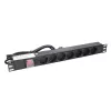 Extralink EXPDU7EU SW 19 inch 1U 7-Outlet EU Power Distribution Unit with Switch, 2m Cable, Black