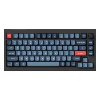 Keychron V1 Max Keyboard Universal USB RF Wireless Bluetooth Black Grey 75% Mechanical