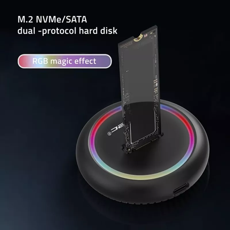 Qoltec 52275 M.2 SSD drive docking station, SATA/NVMe, USB-C