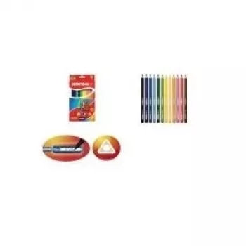 Colored pencils KORES JUMBO 12-pack with built-in sharpener and name field