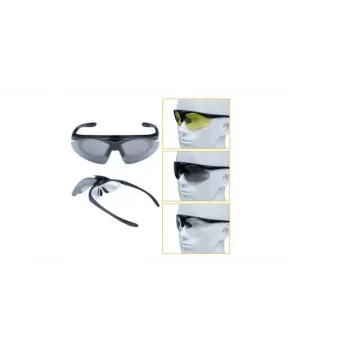 WOSPORT shooting glasses 3 replaceable visors, strap model 6055B