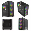 PC case SAVIO Noctis Flow RGB — Cube, ATX/Mini-ITX, 3x 120 mm front fans, tempered glass side, max GPU 35 cm