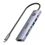 USB-C hub Unitek H1124AGY01 with 100W PD, HDMI 2.0, 2x USB‑A, 2x USB‑C, SD/microSD reader — aluminium
