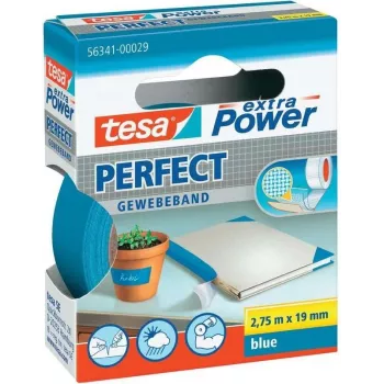 Adhesive cloth tape Tesa extra Power Gewebeband 19 mm x 2.75 m, blue