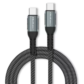 Qoltec Cable USB 2.0 Type C USB 2.0 Type C 100W Qc 3.0 Pd 1m Black