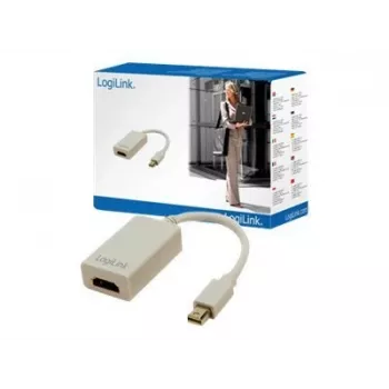 Video cable adapter LOGILINK Mini DisplayPort to HDMI Type A CV0036A, 0.1 m, grey