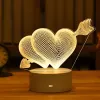 Night Lamp Extralink HOME 3D Optical Illusion 'Pierced Hearts' USB bedside lamp