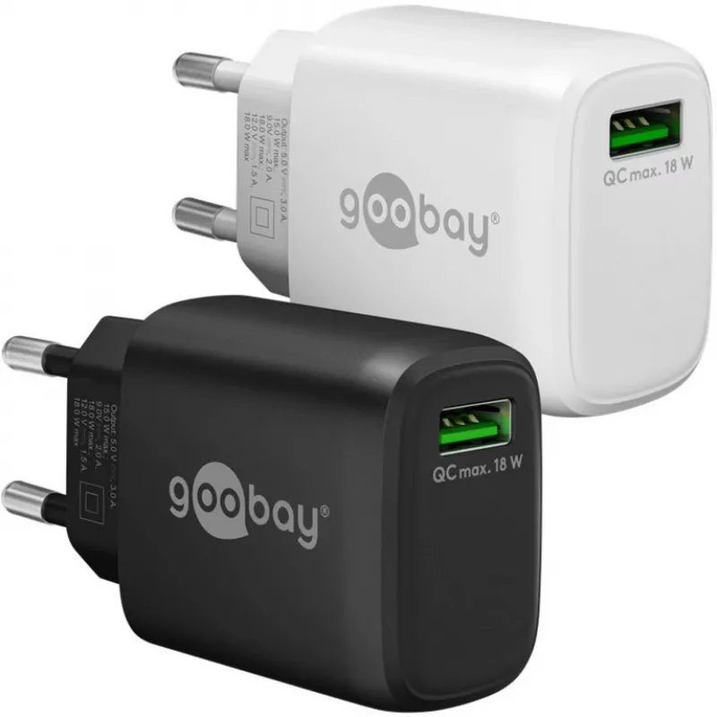 USB-A QC Fast Charger (18 W) (black)