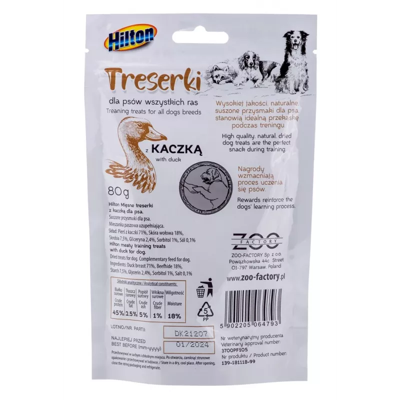 Dog training treats Hilton Treaning Treats Duck 80 g — duck-flavored soft training snacks