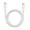 USB-C to USB-C cable IBOX IKUTC2W 2 m, USB 2.0, 3 A, white, textile braid