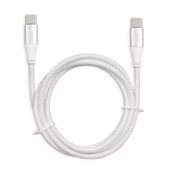 USB-C to USB-C cable IBOX IKUTC2W 2 m, USB 2.0, 3 A, white, textile braid