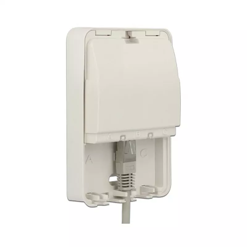 Outlet box DELOCK 86262 wall-mounted junction box, 82×120×31 mm, white