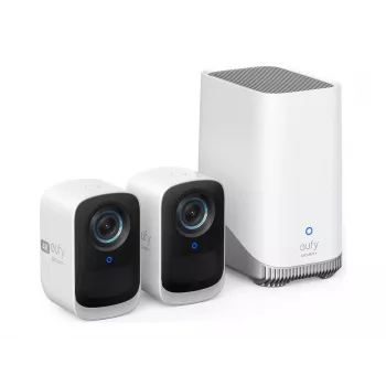 Eufy Security S300 EufyCam 3C 2-Cam Kit Security Camera Outdoor Wireless, 4K Camera, Expandable Local Storage up to 16TB, Face Recognition AI,