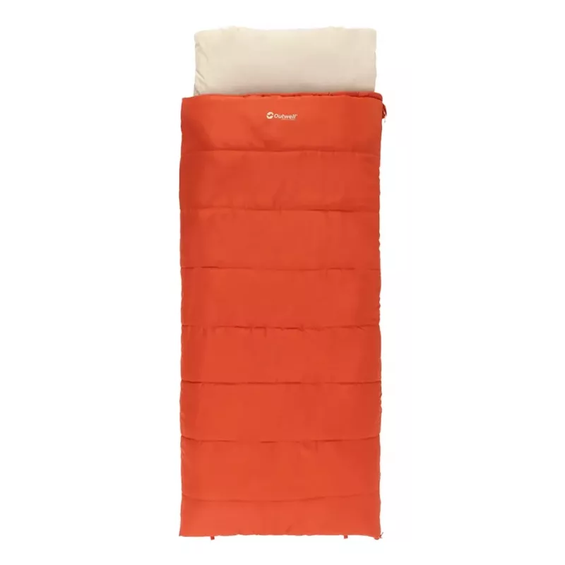 Sleeping bag Outwell Contour Lux adult rectangular, polyester, 2200×850 mm, max user height 190 cm, red