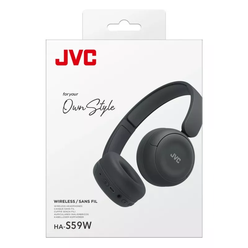 Headset JVC HA-S59W — wired & wireless Bluetooth, USB‑C, supra-aural, 20–20000 Hz, 1.2 m cable, 148 g, black