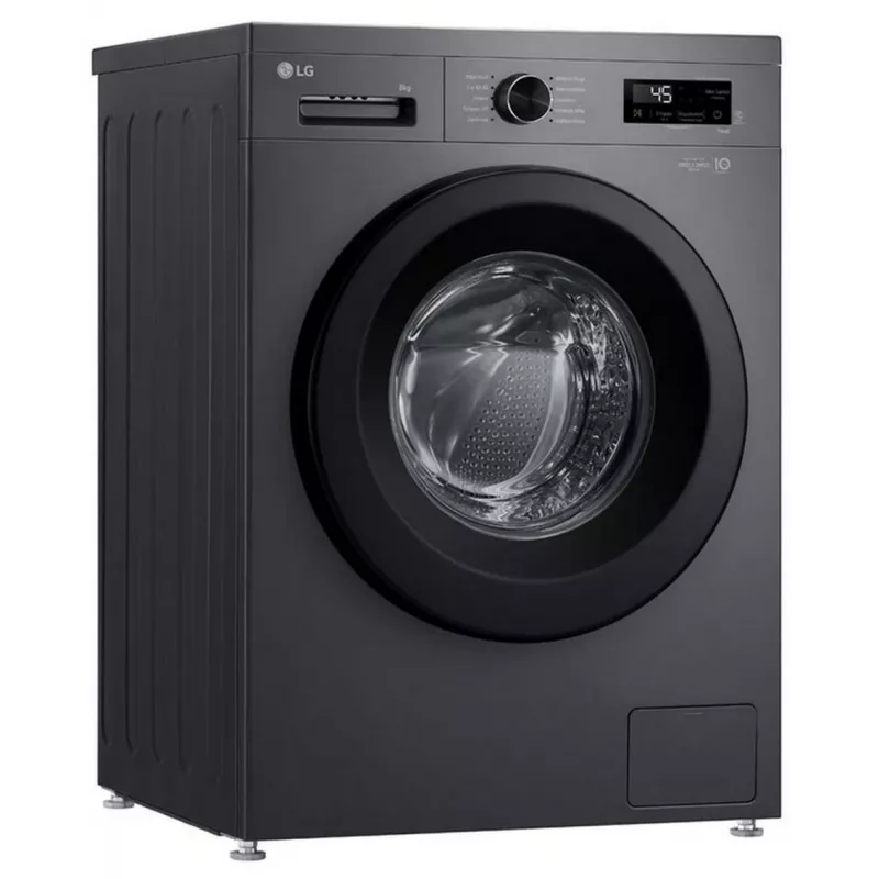 LG Washing machine | F4X1009NMB | Energy efficiency class A | Front loading | Washing capacity 9 kg | 1400 RPM | Depth 55 cm | Width 60 cm | Display | LED | Steam function | Direct