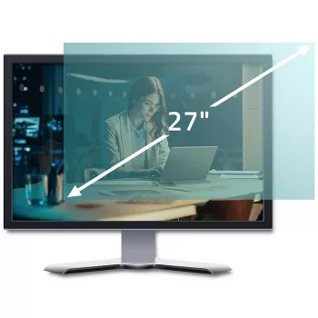 Qoltec 51049 Anti Blue Light Filter 27 | 16:9 | Eye protection | Anti Glare