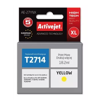 Compatible ink cartridge ActiveJet AE-27YNX (Yellow, High XL, 18.2 ml) for Epson printers