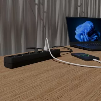 Gembird SPG5-U2-5-02 Power strip with USB charger, 5 sockets, 1.5 m, 2x USB, black