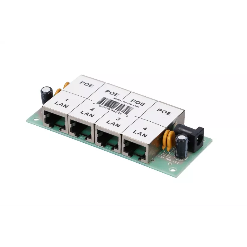 PoE injector Extralink 4-port 4x 100Mb/s RJ45, Fast Ethernet, 48 V, no case