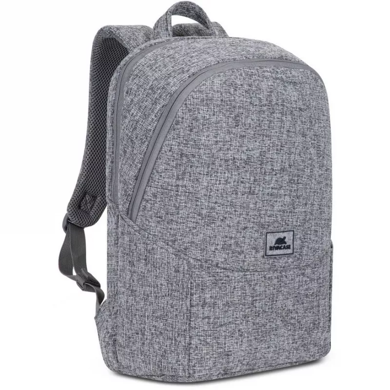 RIVACASE Anvik 15.6 laptop backpack, 15L, gray, waterproof fabric, pockets for 10.5 tablet, smartphone, documents, accessories, bottle