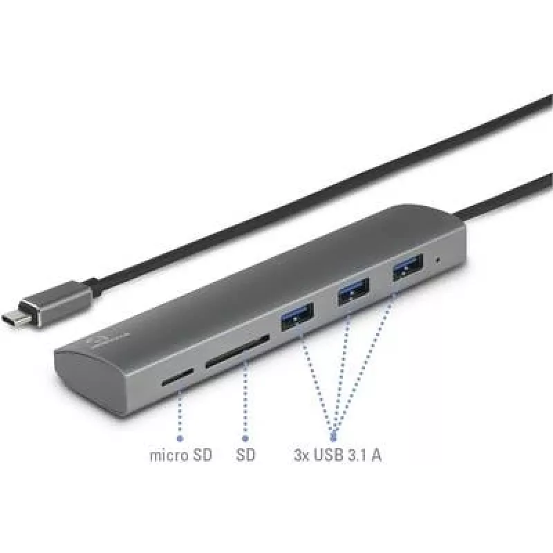 Renkforce RF-3374948 Interface Hub USB 2.0 Type-C 5000 Mbit/s Silver (RF-3374948)