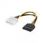 S-ATA Power Cable 1x 4pin Plug an 15pin Socket, Length: ca. 15cm, Good Connections® (5021-ATA)
