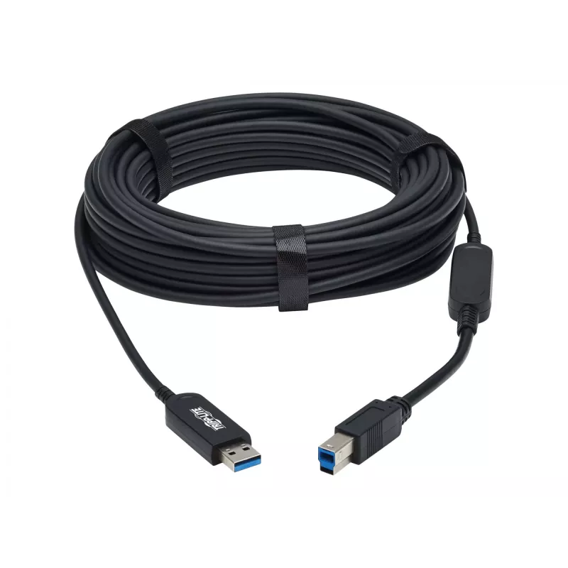 Eaton Tripp Lite Series USB 3,2 Gen 1 Plenum-Rated Fiber Active Optical Cable (AOC) - A/B M/M, Black, 20m - USB Cable - USB Type A (M) to USB Type B (M) - USB 3,2 Gen 1 - 20,0m - P