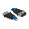 DeLOCK Optical Fiber Hybrid Coupler LC Duplex male to SC Duplex female blue