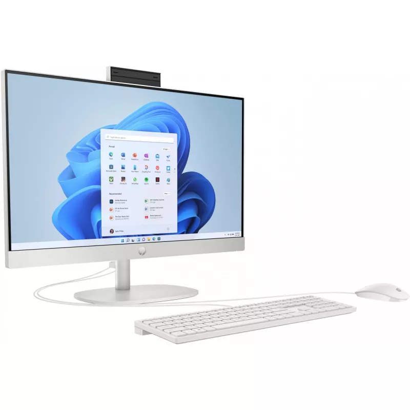 HP 24-cr0009ng AMD Ryzen™ 3 7320U 60,5 cm (23.8) 1920 x 1080 Pixel All-in-One-PC 8 GB LPDDR5-SDRAM 512 GB SSD Windows 11 Home Wi-Fi 6 (802.11ax) White (A04VWEA#ABD)