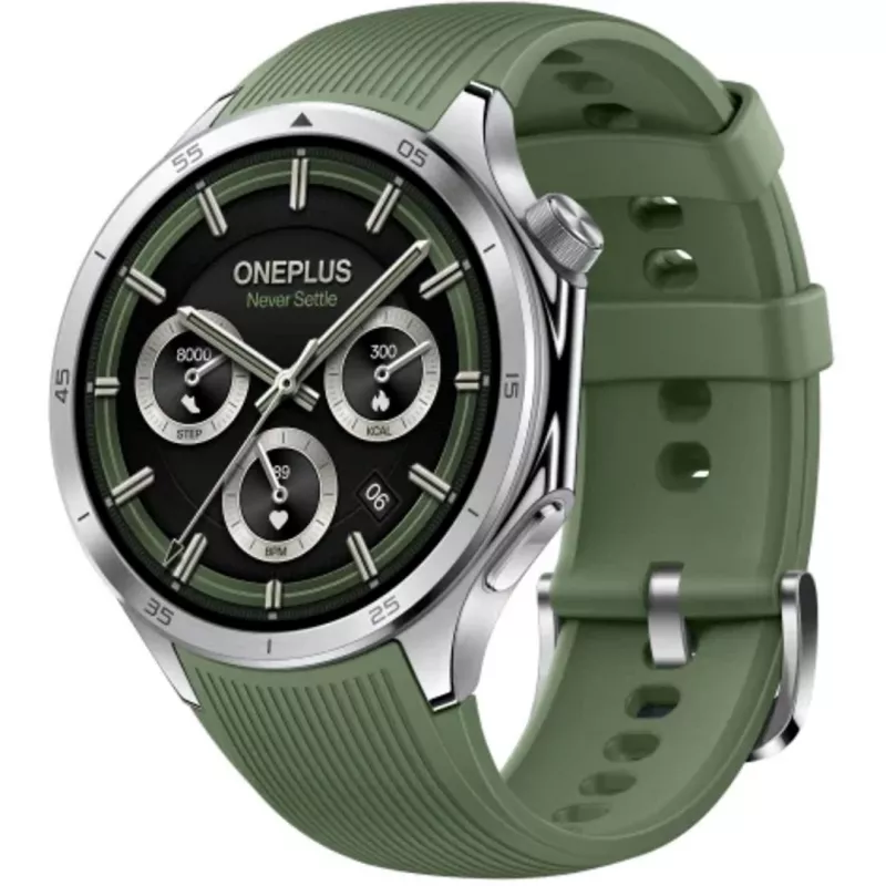 OnePlus Watch 3 Emerald Titanium smartwatch, 46 mm, 1.5 inch AMOLED, GPS, green rubber strap