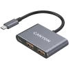 USB-C 3‑in‑1 Hub CANYON DS-3 Dark Grey — USB-C to USB-A + HDMI + PD passthrough