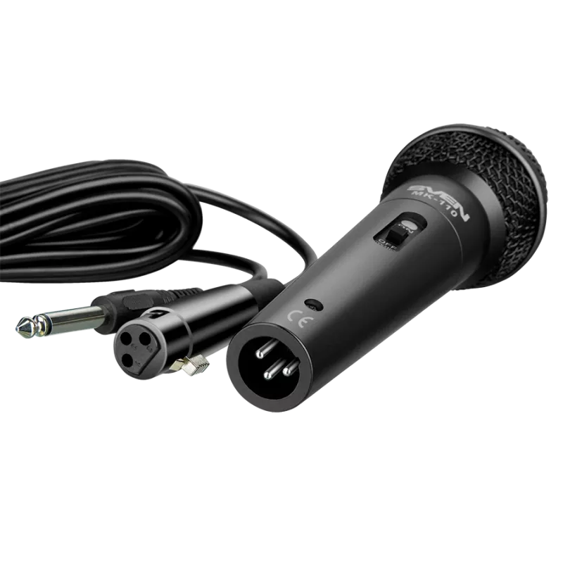Microphone SVEN MK-110 (wired, dynamic, metal, cable 4.0m, 6.3 / 3.5 mm jack, black)