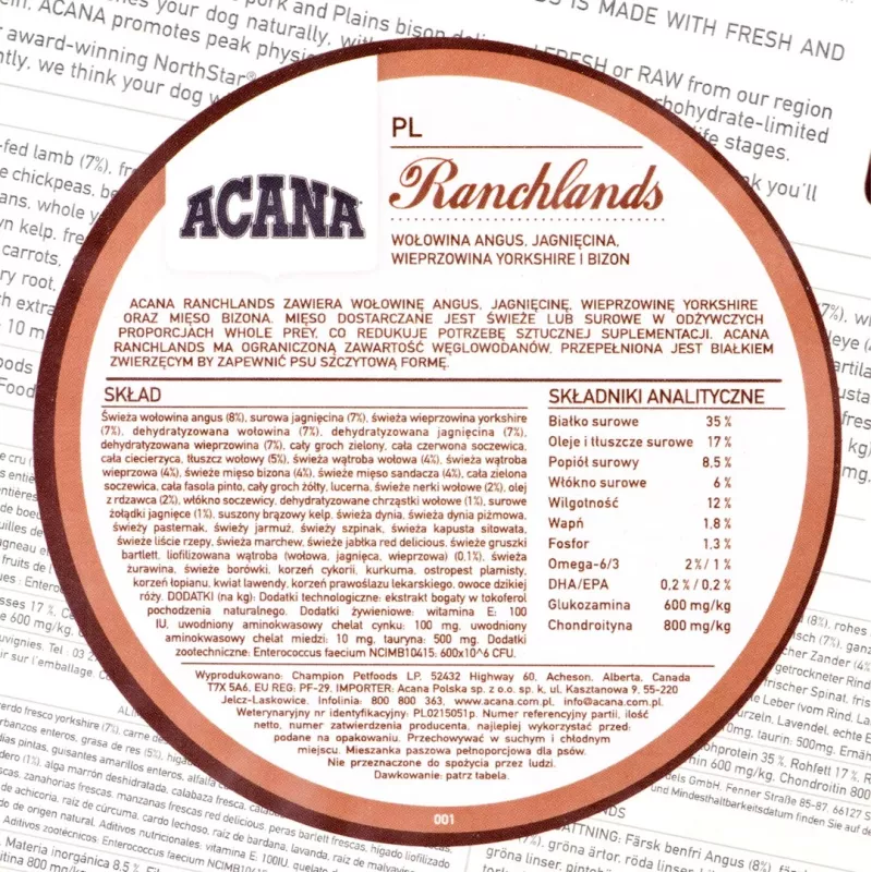 ACANA Highest Protein Ranchlands Dog - dry dog food - 2 kg