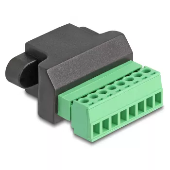 DeLOCK RJ45 plug to Terminal Block Adapter 2 pin 66589 Black Green