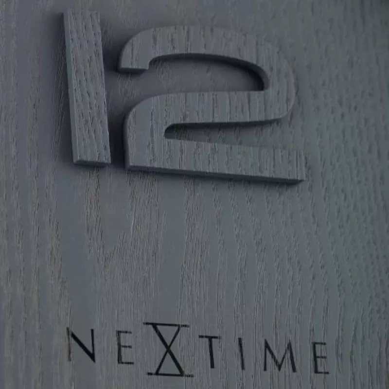 NeXtime klok 3095gs Wood Wood Big, Ø52.8 cm, Wall, Gray