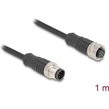Delock M12 Cable A-coded 8 Pin Plug to Socket PVC 1 m (80803)