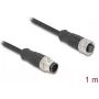 Delock M12 Cable A-coded 8 Pin Plug to Socket PVC 1 m (80803)